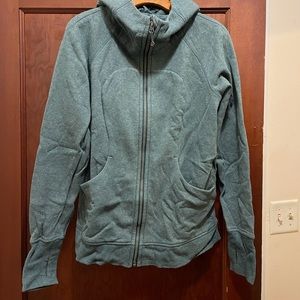 Lululemon size 12 Scuba Zip Hoodie Heathered Green